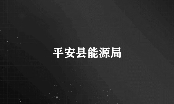 平安县能源局