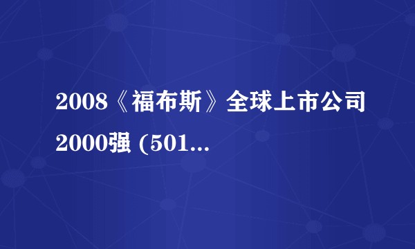 2008《福布斯》全球上市公司2000强 (501-600)