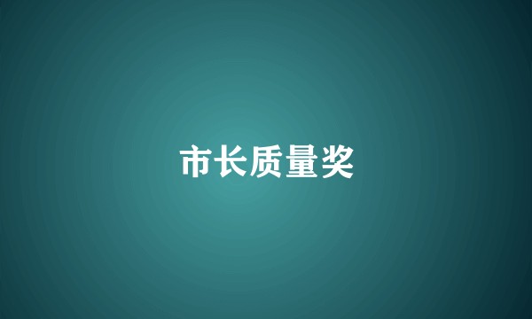 市长质量奖