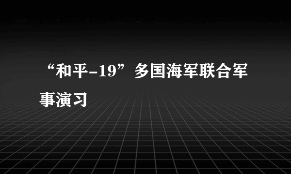“和平-19”多国海军联合军事演习