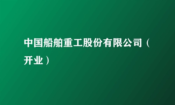 中国船舶重工股份有限公司(开业)