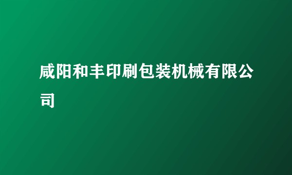 咸阳和丰印刷包装机械有限公司