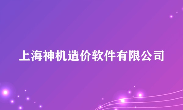上海神机造价软件有限公司