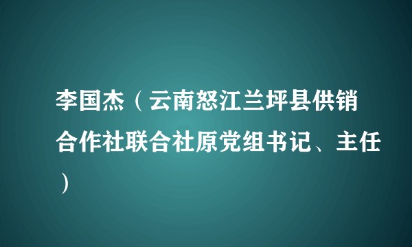 李国杰（云南怒江兰坪县供销合作社联合社原党组书记、主任）