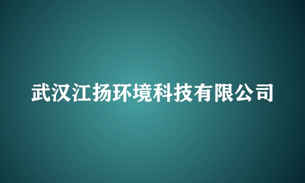 武汉江扬环境科技有限公司