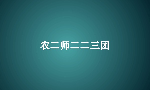 农二师二二三团