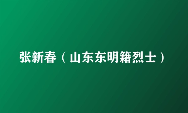 张新春（山东东明籍烈士）