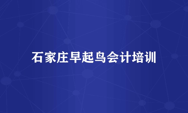 石家庄早起鸟会计培训