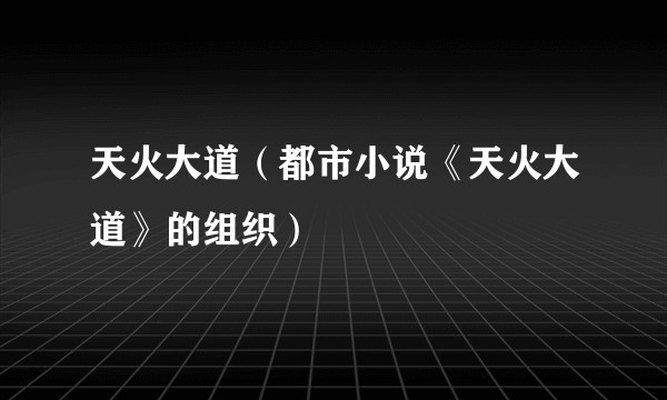 天火大道（都市小说《天火大道》的组织）