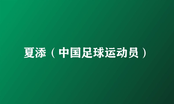 夏添（中国足球运动员）