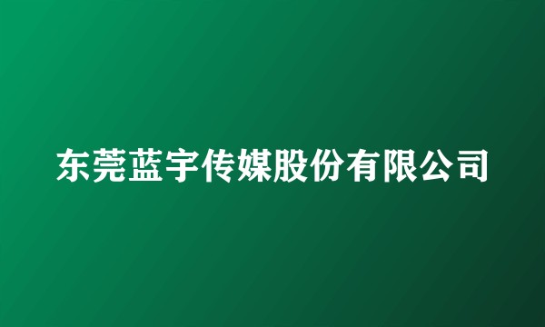 东莞蓝宇传媒股份有限公司
