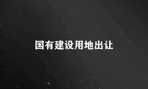 国有建设用地出让