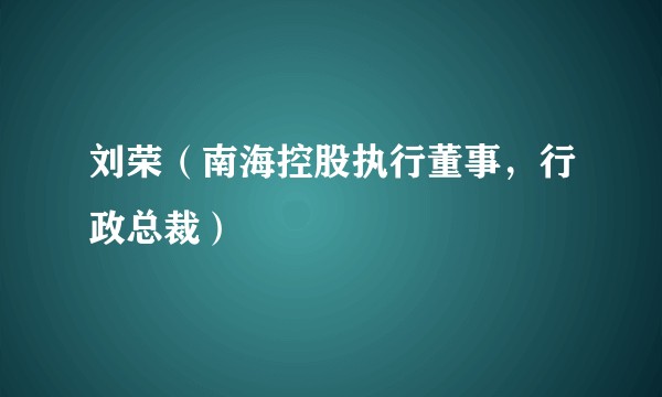 刘荣（南海控股执行董事，行政总裁）