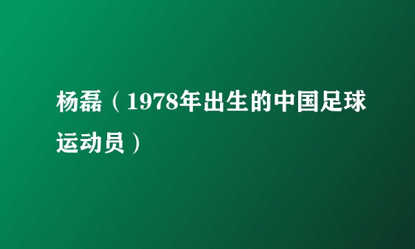 杨磊(1978年出生的中国足球运动员)