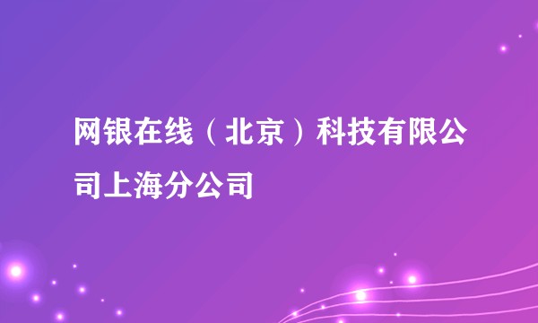网银在线（北京）科技有限公司上海分公司