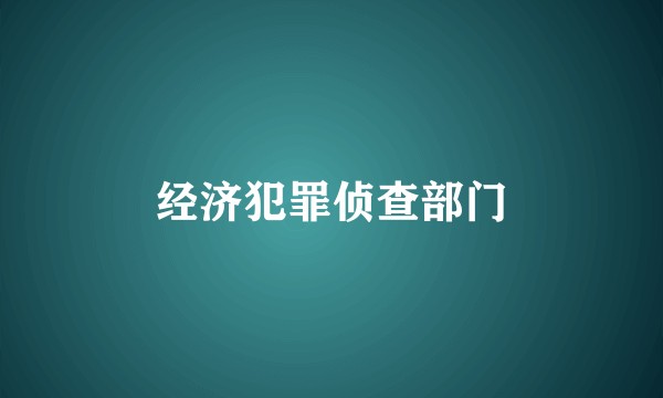 经济犯罪侦查部门