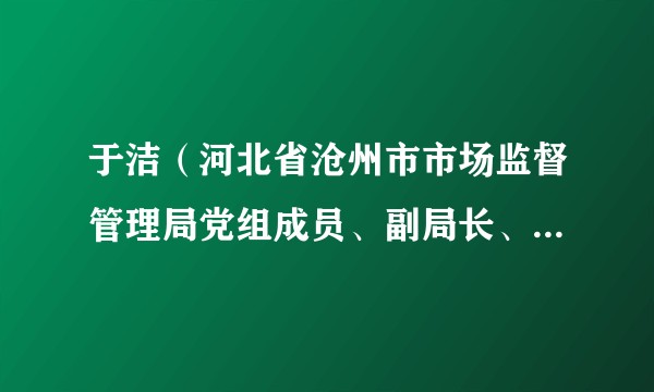 于洁（河北省沧州市市场监督管理局党组成员、副局长、三级调研员）