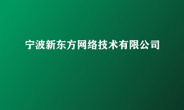 宁波新东方网络技术有限公司