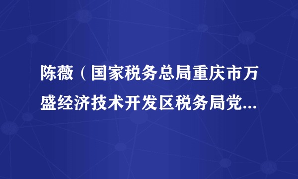 陈薇（国家税务总局重庆市万盛经济技术开发区税务局党委委员、总经济师、三级高级主办）