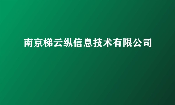 南京梯云纵信息技术有限公司
