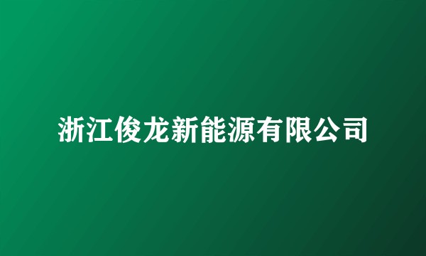 浙江俊龙新能源有限公司