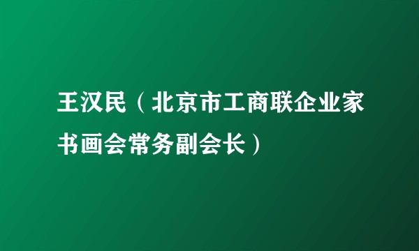 王汉民(北京市工商联企业家书画会常务副会长)