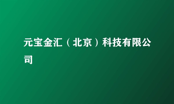 元宝金汇（北京）科技有限公司