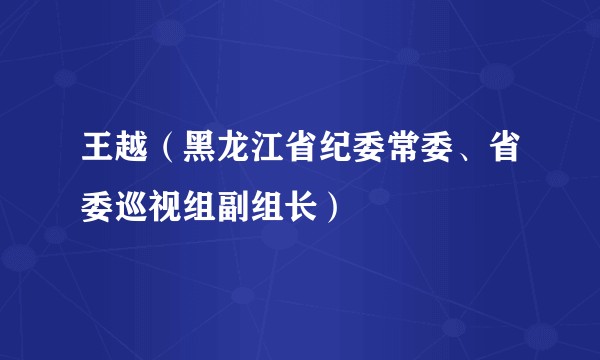 王越（黑龙江省纪委常委、省委巡视组副组长）