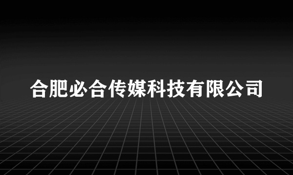 合肥必合传媒科技有限公司