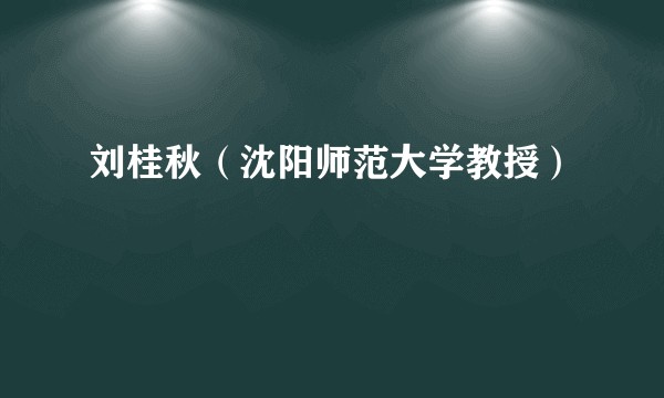 刘桂秋（沈阳师范大学教授）