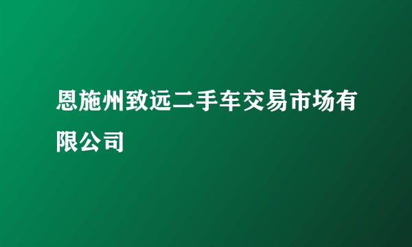 恩施州致远二手车交易市场有限公司