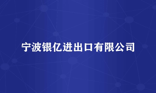宁波银亿进出口有限公司