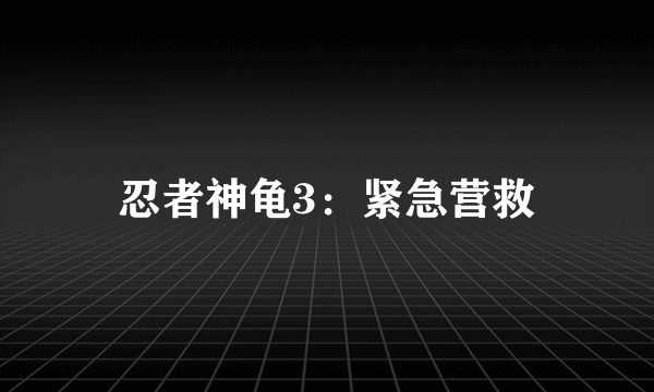忍者神龟3:紧急营救