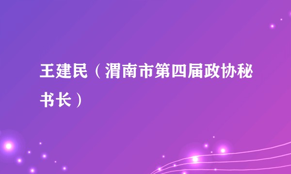 王建民（渭南市第四届政协秘书长）