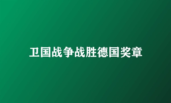 卫国战争战胜德国奖章