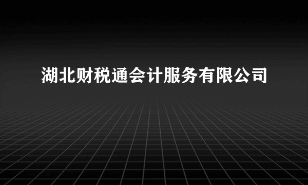 湖北财税通会计服务有限公司