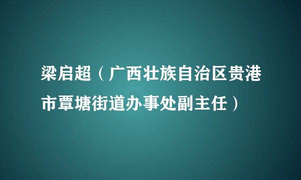 梁启超（广西壮族自治区贵港市覃塘街道办事处副主任）