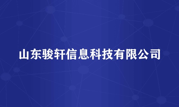 山东骏轩信息科技有限公司