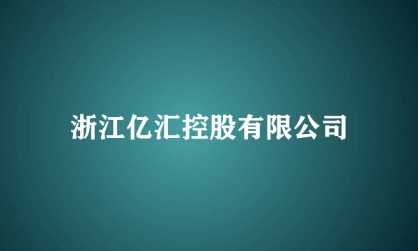 浙江亿汇控股有限公司