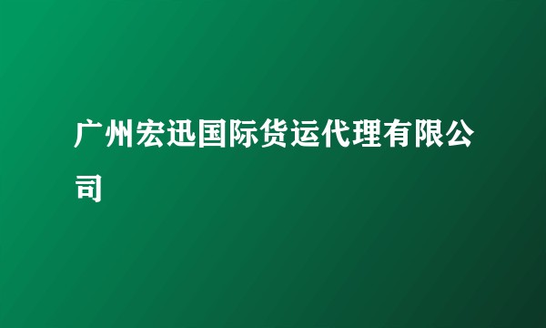 广州宏迅国际货运代理有限公司