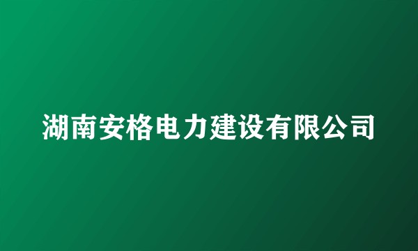 湖南安格电力建设有限公司