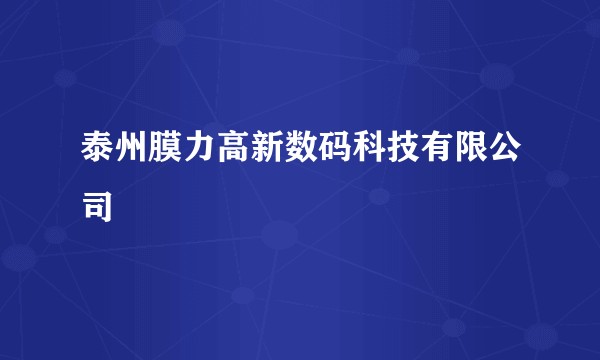 泰州膜力高新数码科技有限公司