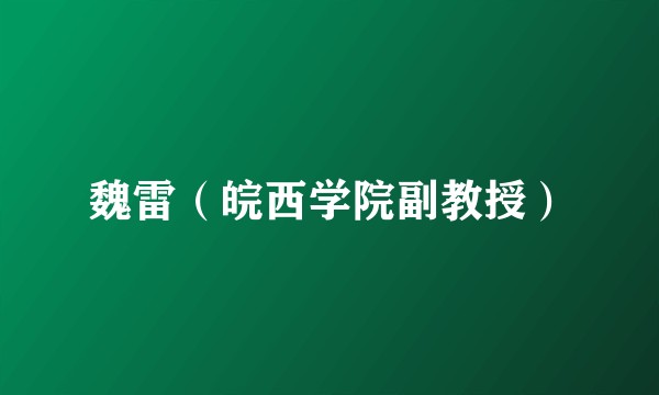 魏雷（皖西学院副教授）