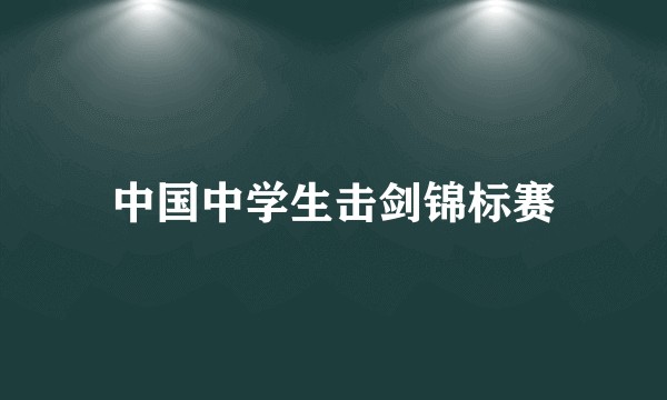 中国中学生击剑锦标赛