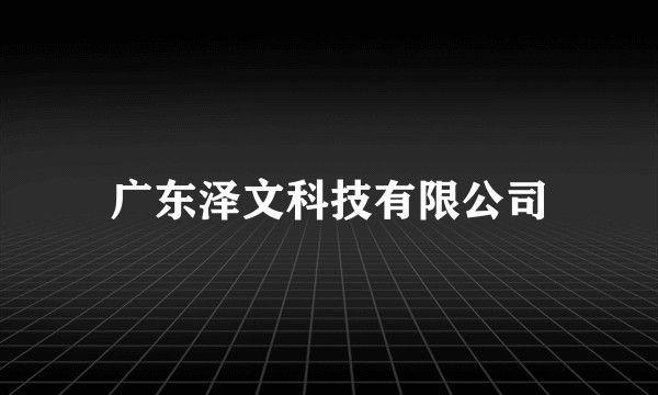 广东泽文科技有限公司
