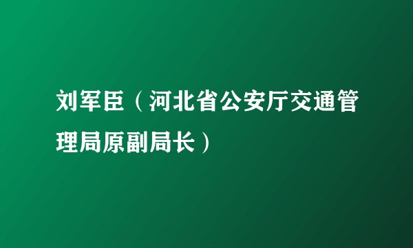 刘军臣（河北省公安厅交通管理局原副局长）
