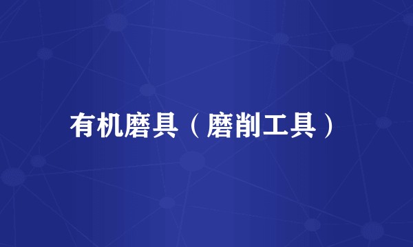 有机磨具（磨削工具）