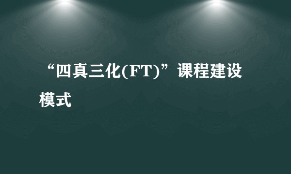 “四真三化(FT)”课程建设模式