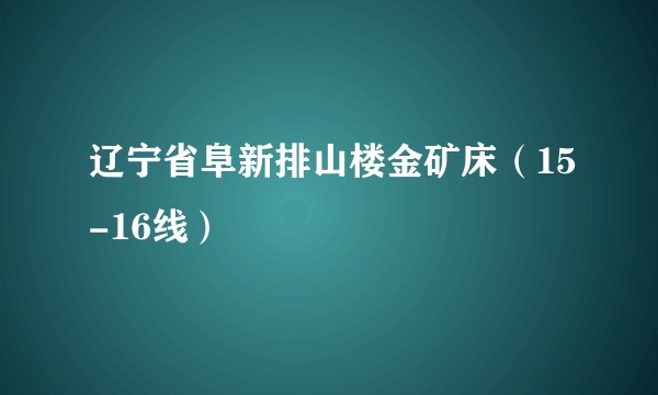 辽宁省阜新排山楼金矿床(15-16线)