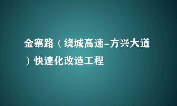 金寨路（绕城高速-方兴大道）快速化改造工程